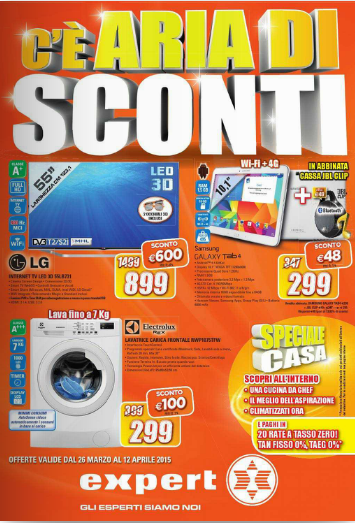 Volantino Expert: Offerte dal 26 marzo al 12 aprile 2015