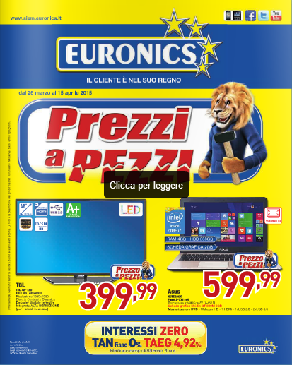 Offerte Volantino Euronics dal 26 marzo al 15 aprile 2015