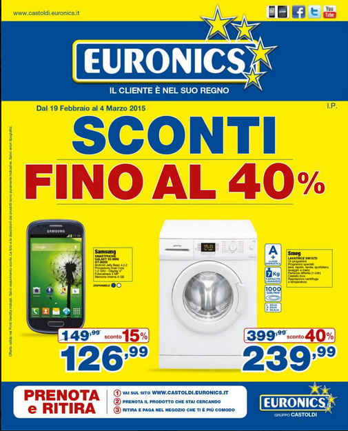 Offerte volantino Euronics valide dal 19 al 4 marzo 2015
