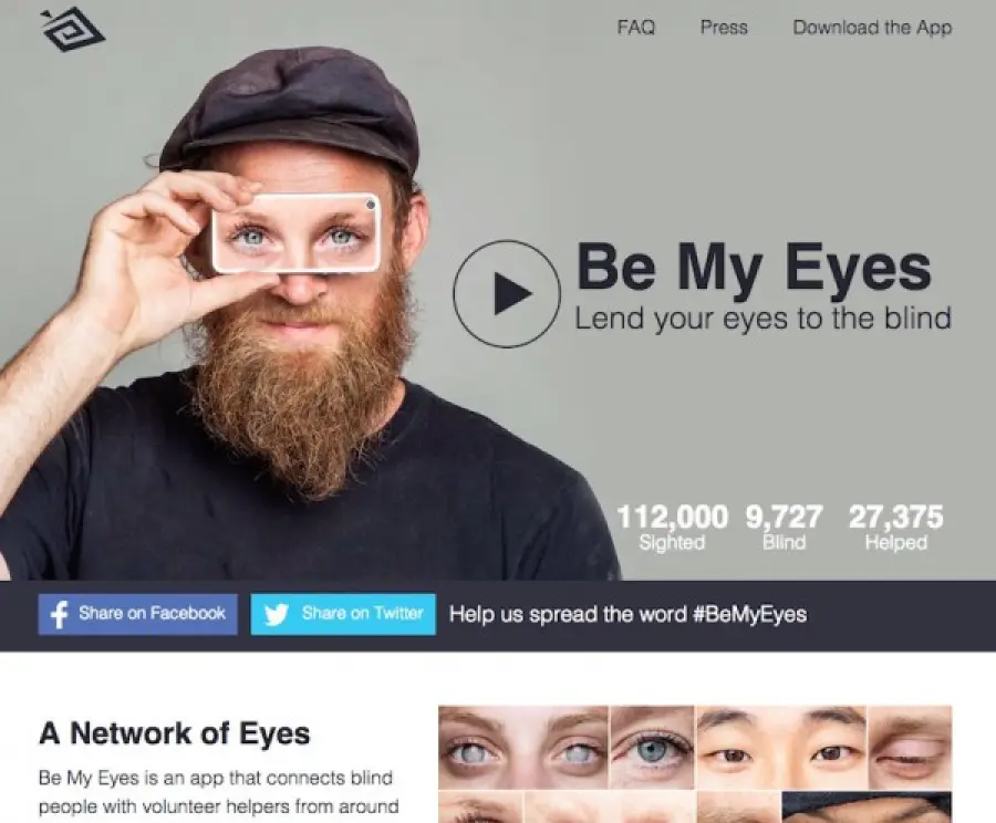 Be My Eyes, l'app per i non vedenti